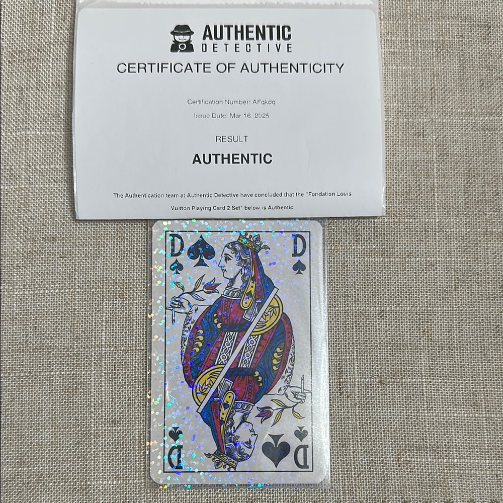 Louis Vuitton Playing Card with Certificate